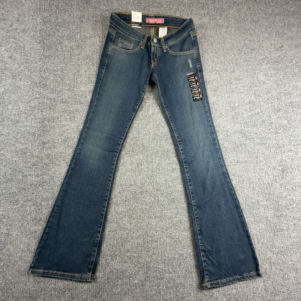 Y2K Levi's 524 Too Superlow Bootcut Jeans Juniors 0 Long Blue Low Rise Stretch